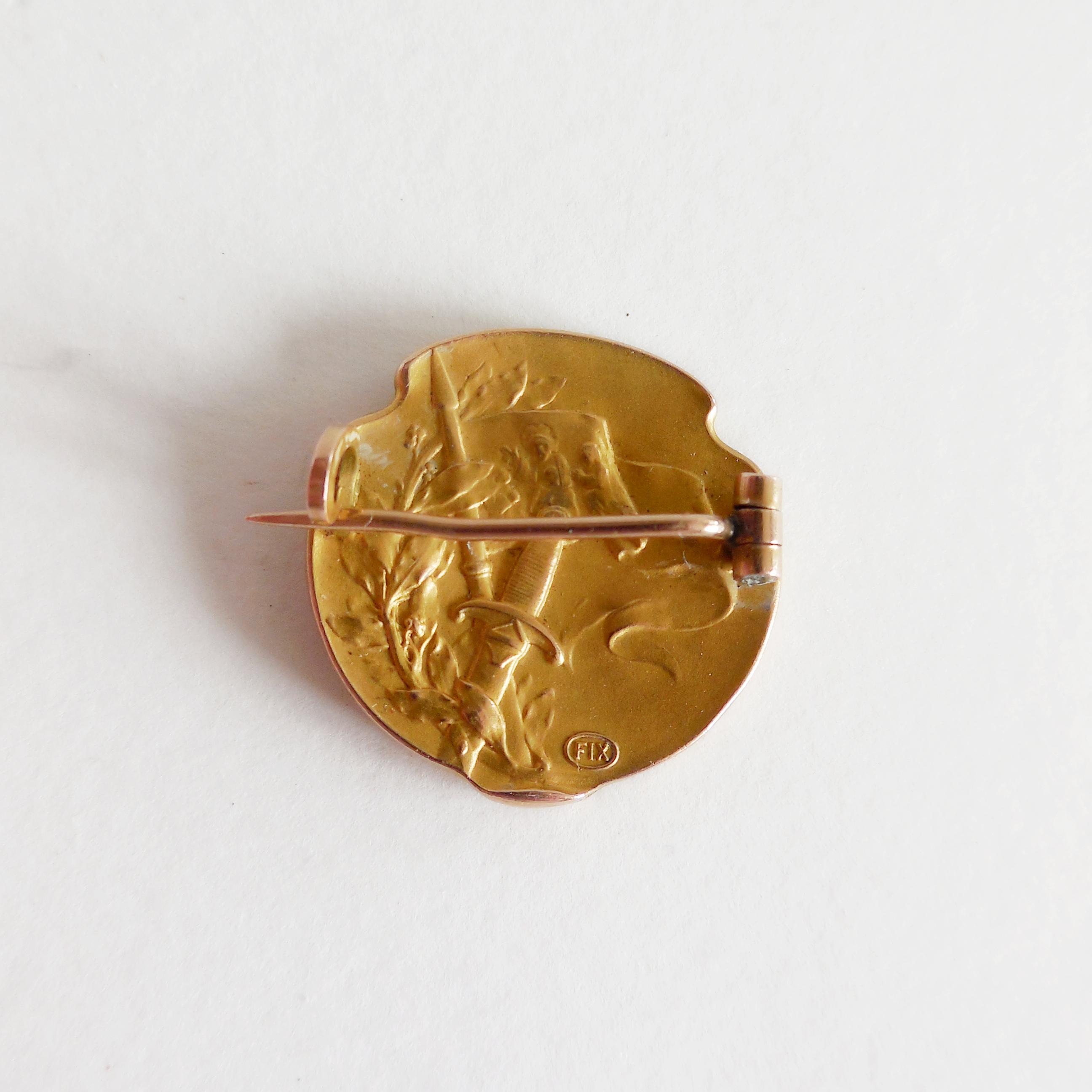 Ancienne Broche Jeanne D'Arc Signée Becker – Cassée – France
