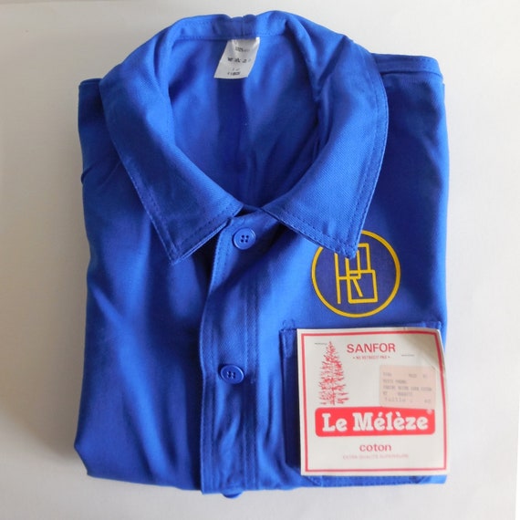 Veste bleu de travail en coton, neuf, taille 40.