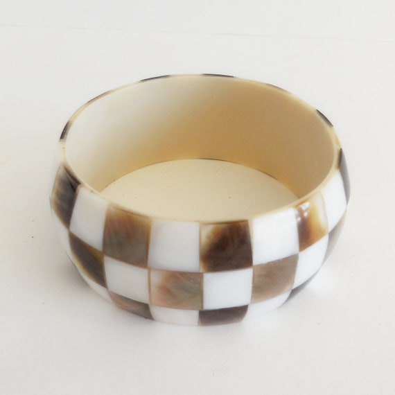 Bracelet Vintage Femme En Laiton Et Nacre - Style Bohème, Sans Fermoir
