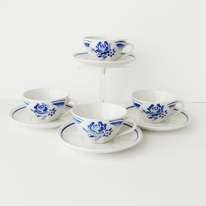 Tasses anciennes à café - Céramique style Digoin - Années  30-40