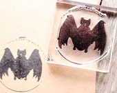 Bat Stamp - Bat Rubber Stamp - Vampire Stamp - Vampire Rubber Stamp