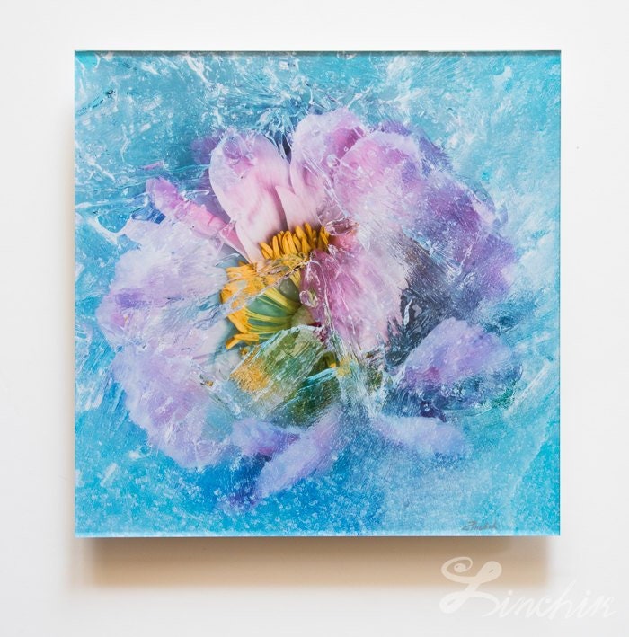 Blue Flower Abstract Wall Art Print Set of 2 prints Ready to Etsy