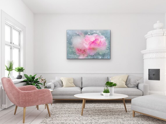 Glam Wall Art Abstract In Pink And Gray Featuring Soft Etsy