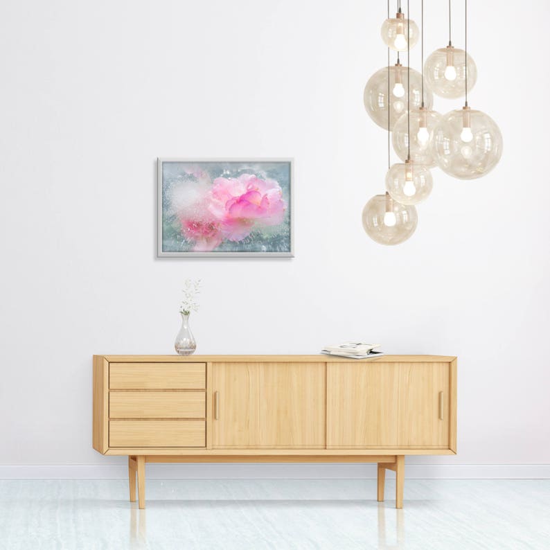 Pink Glam Wall Art Large Abstract in Pink and Gray Etsy