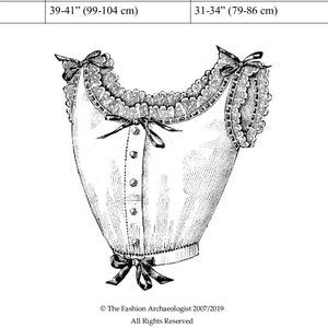 Digital Sewing Pattern - Classic Edwardian Corset-Cover from 1903 - PDF format to print at home, 3 sizes (S,M,L) incl&#39;d. (#1903-A-001)