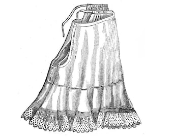 1904 Edwardian Open Drawers PDF Pattern: Antique Lingerie, Ladies' Pantaloons, Two Sizes (#1904-A-002)