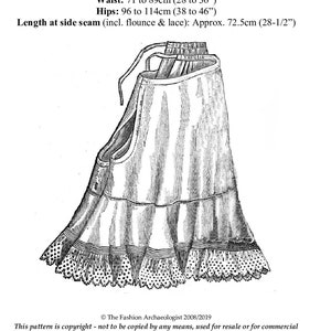 Digital Sewing Pattern - Classic 1904 Edwardian Open Drawers - 2 Szs (M&L) included - PDF to print at home  (Pattern#1904-A-002)