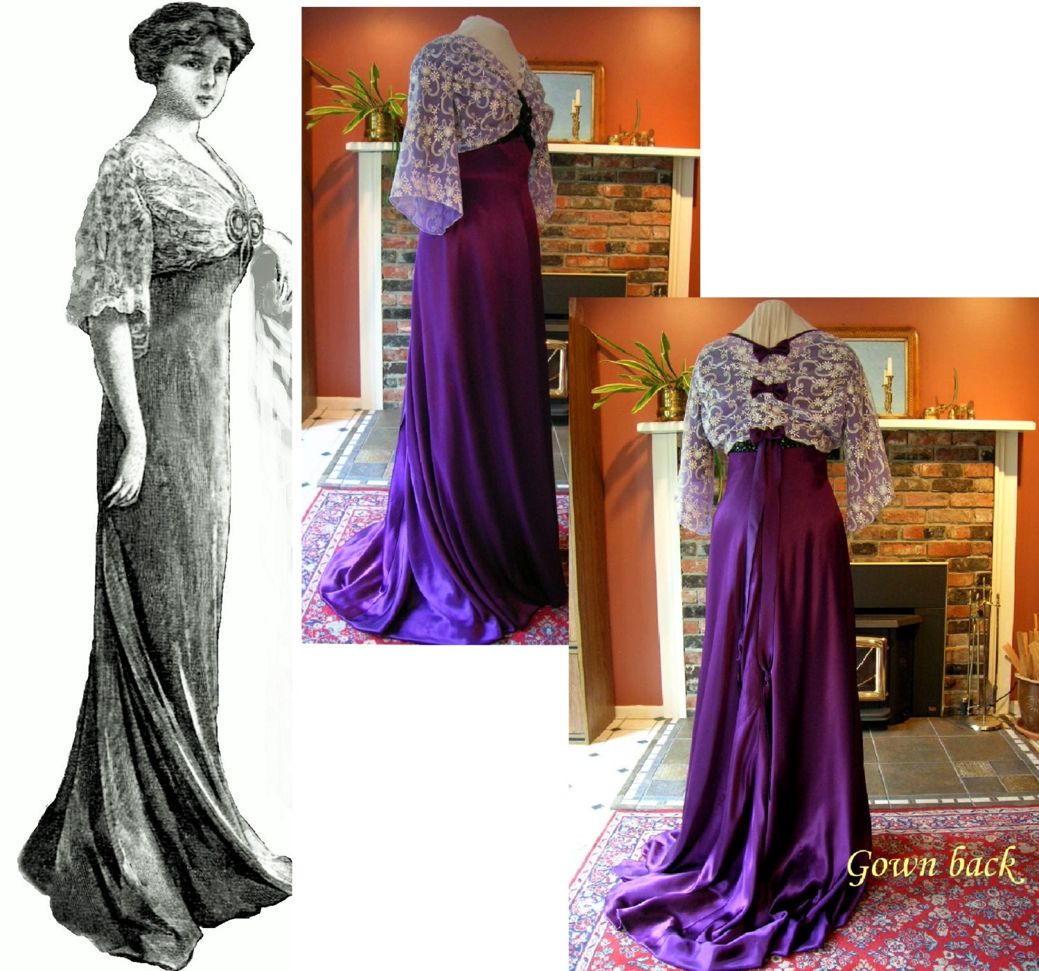 edwardian evening dress pattern 1890s Victorian Ball Gown Sewing Pattern: Silk & Velvet Reproduction (PDF Pattern)