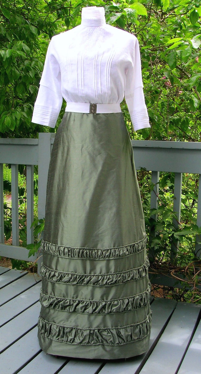 Victorian Skirts | Edwardian Skirts 1912 Edwardian Taffeta Skirt - in PDF format to Print at Home - Sizes SM to XL included! Digital Antique Sewing Pattern Multi-Size ~ Lovely  $14.00 AT vintagedancer.com
