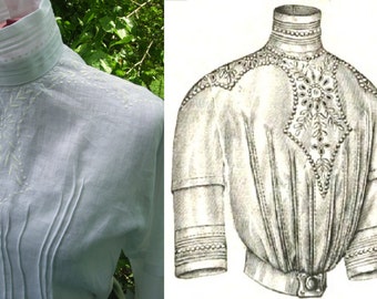 Digital Sewing Pattern Sz Lrg & XL Incl'd ~ 1912 Edwardian Blouse ~ PDF to Print at Home (History House pattern#1912-A-001)