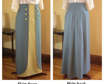 Romanian Vintage Embroidered Skirt Antique Blue Embroidered Skirt