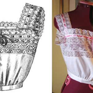 Digital Sewing Pattern Multi-Sz ~ 1912 Edwardian/Titanic Corset Cover - in PDF to print at home- Sizes Sm to XL included (#1912-AL-001)