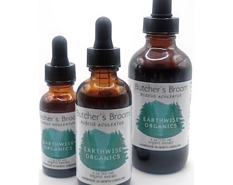 Handmade Butcher's Broom Tincture • Organic Botanical Extract • Crafted in NC