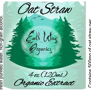 Oat Straw Herbal Tincture 500 mg Organic, Herbalist Prepared image 2