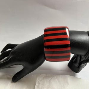 Marion Godart stretch bracelet , French design, famous, red & black polyresin image 8