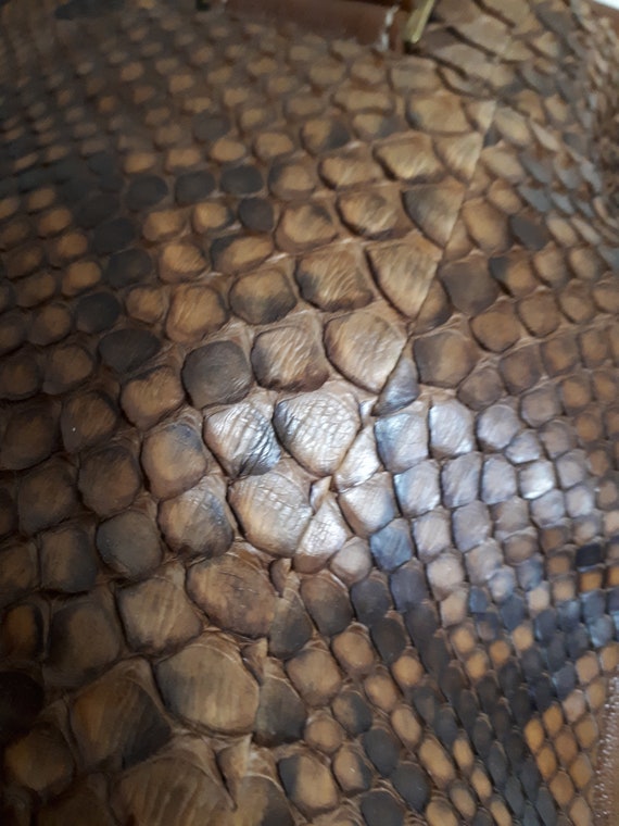 Vintage snakeskin & leather handbag, Silvano Biag… - image 6