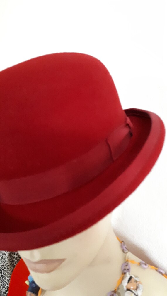 red bowler hat