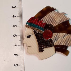 LEA STEN PARIS リアスタン ヴィンテージ ブローチ インディアン Vintage Original Lea Stein Brooch - Etsy