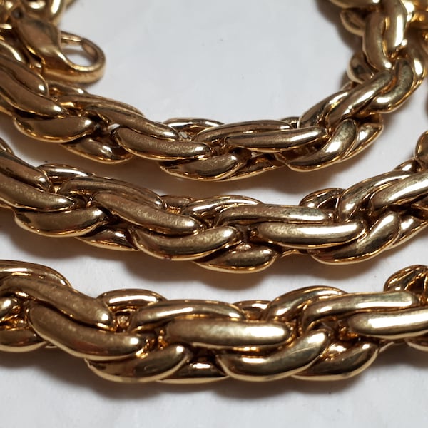 NAPIER goldplated chain necklace signed, famous designer jewelry, collectible