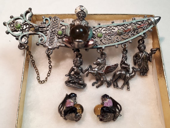 Thief of Bagdad Rice-weiner Korda Scimitar Brooch and Earrings