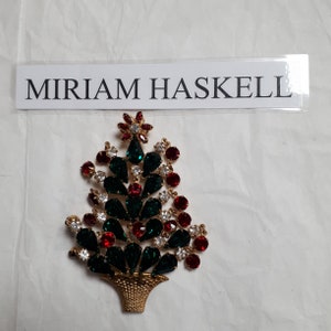 MIRIAM HASKELL Christmas tree brooch, RARE & collectible, perfect condition, signed.