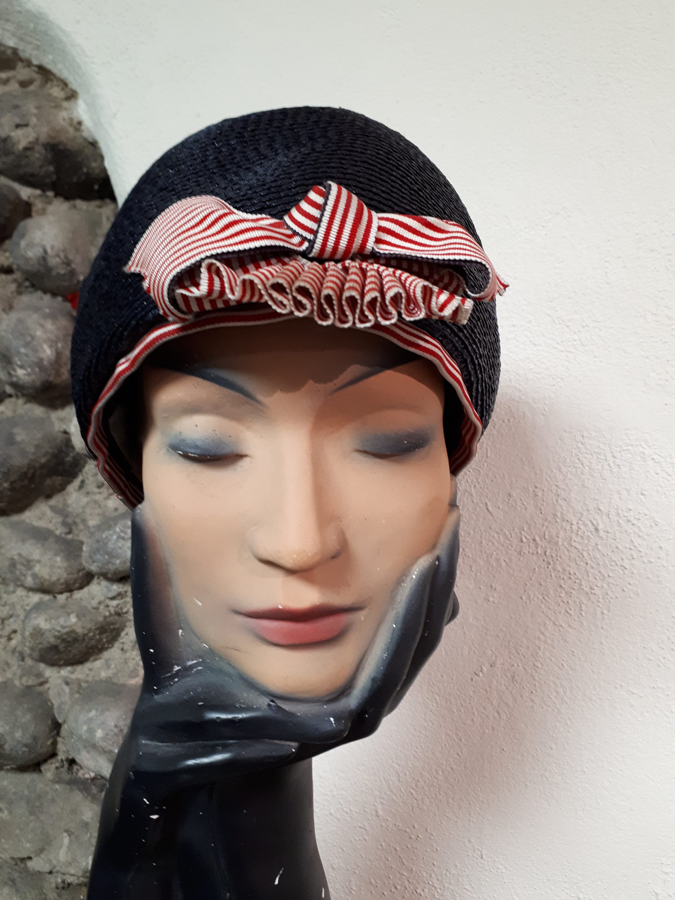 Vintage Hat, Mr John, Navy With Red & White Trim, Union  display picture 1