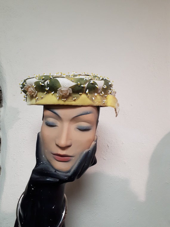 RARE Elsa Schiaparelli Straw Hat 2 Tone Brown and Cream Gala Vogue Magazine 2012 Elsa Schiaparelli | Accessories | Rare Elsa Schiaparelli  main image 3