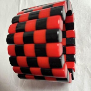 Marion Godart stretch bracelet , French design, famous, red & black polyresin image 2