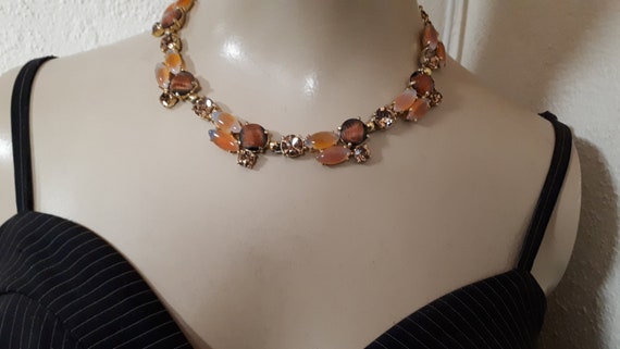 ELSA SCHIAPARELLI necklace & bracelet, peach givr… - image 2