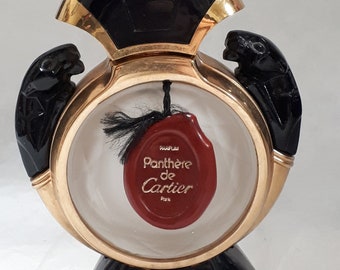 CARTIER PANTHERE PERFUME flacon, empty, collectible, antique, with empty refill, original boxes, pristine