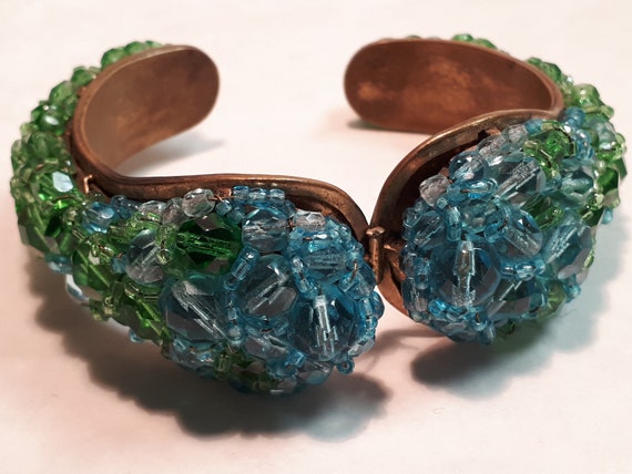 COPPOLA E TOPPO bracelet, green and aqua crystal,… - image 1