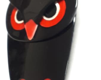 素敵なヴィンテージの Lea Stein フクロウのブローチ。 - Etsy 日本