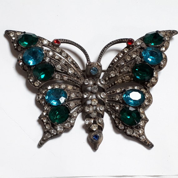 Huge butterfly brooch, pot metal, SCHRAGER? large