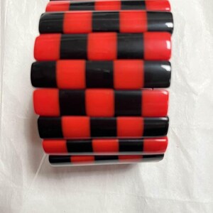 Marion Godart stretch bracelet , French design, famous, red & black polyresin image 5