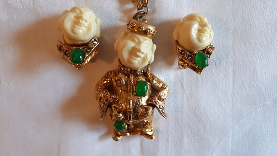 ART set, HAPPY CHINAMAN necklace and earrings - image 6