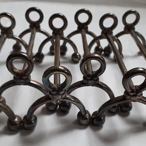 CHRISTOFLE knife rests, 6 pieces all marked, silver plated, classic French tableware, rare mark.