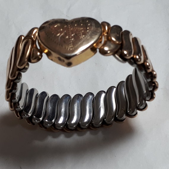 Girl's stretch bracelet, 10 K gold filled on stee… - image 2