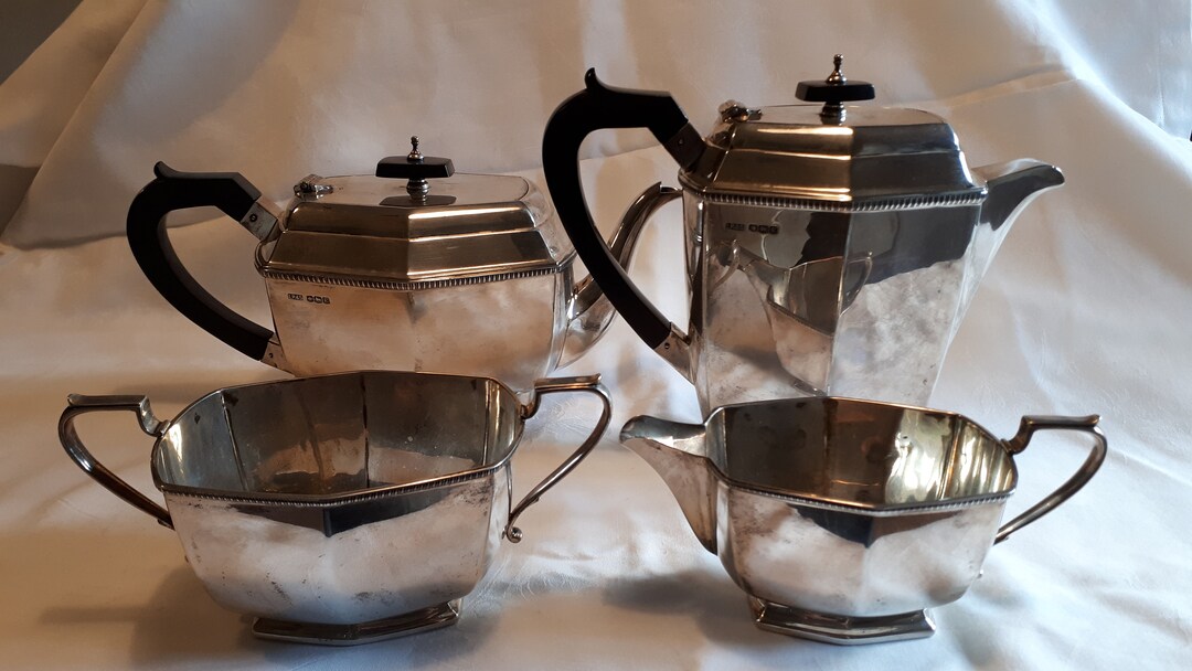 (値下げ)Silver Plated Tea & Coffee Set Sterling Silver Tea & Coffee Service Set Spanish 915/1000