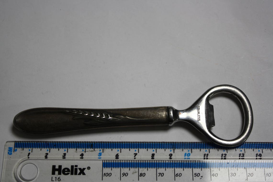 Bottle Opener, STERLING SILVER, Stainless Steel, Original, Vintage