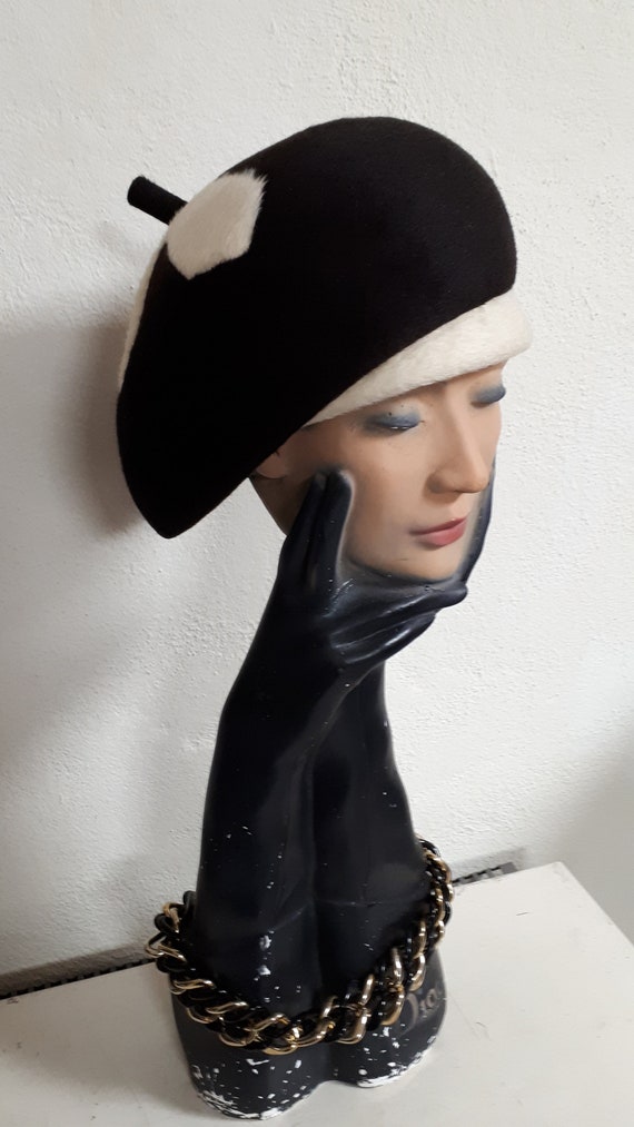 ELSA SCHIAPARELLI vintage hat fifties hare felt perfe… - Gem display picture 2