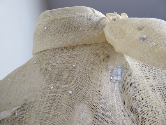 GREVI - Wide-brimmed Beige Straw Hat, Rhinestones, Bride - Etsy display picture 1