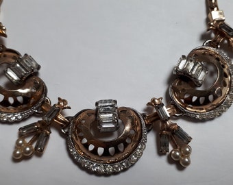 Vintage goldtone  CRC Charles Reis 1/20 12k Gold Filled Art Deco Necklace, forties