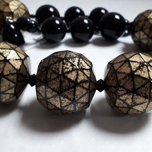 Necklace, Caputi, antique inspired, gold & black, Italian couture, rare, ANGELA CAPUTI