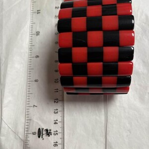 Marion Godart stretch bracelet , French design, famous, red & black polyresin image 4
