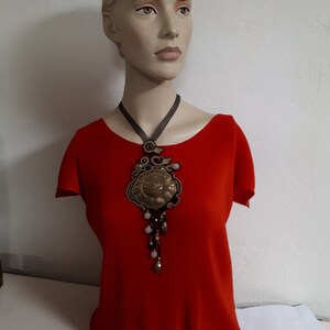 Dori Csengeri, Israeli designer famous for her passementerie work in jewelry, unique necklace image 8