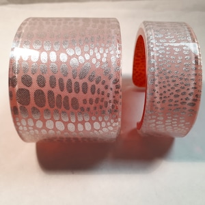 Pink & silver cuff bangles Jean Marie Poinot old stock unworn one signed.