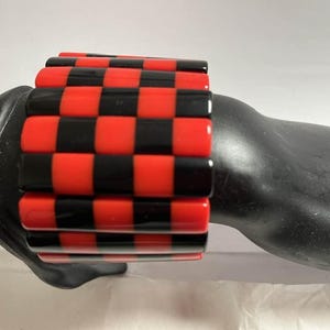 Marion Godart stretch bracelet , French design, famous, red & black polyresin image 7