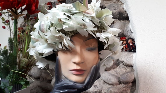ELSA SCHIAPARELLI vintage hat, haute couture, fift