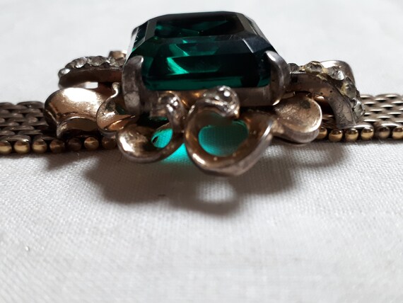 KREISLER - vintage 1945 bracelet,  emerald stone,… - image 9