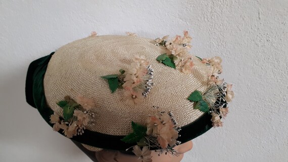 ELSA SCHIAPARELLI vintage summer hat, fifties, str